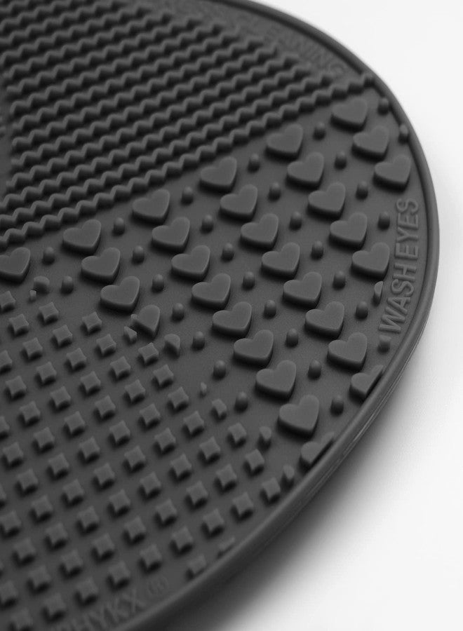 Ranphykx Makeup Brush Cleaner Mat Silicone Brush Cleaning Mat Big Size Make Up Brush Clean Pad with Suction Cup for Makeup Brush Cleaning (Black) - Image 5